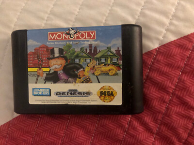 Monopoly Sega Genesis 1992 Game Cart Only
