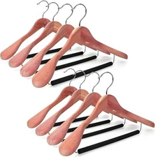 8 Pack Natural Red Cedar Wide Shoulder Durable Lightweight Wooden Hangers