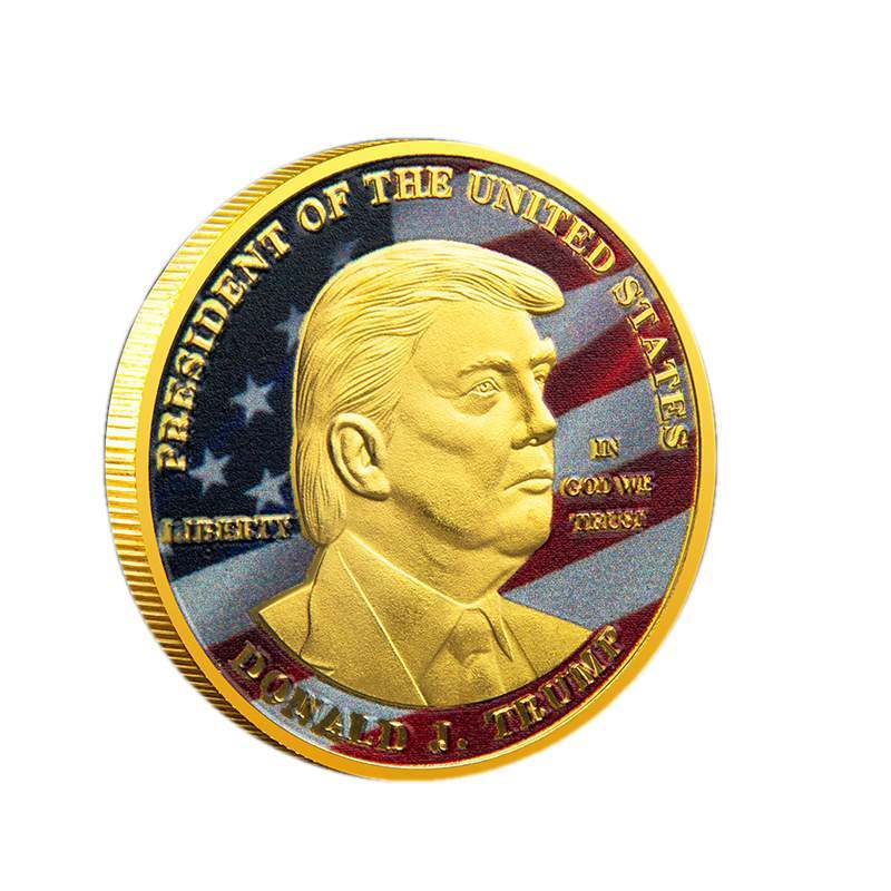 10pcs 2024 president donald trump gold plated eagle usa flag