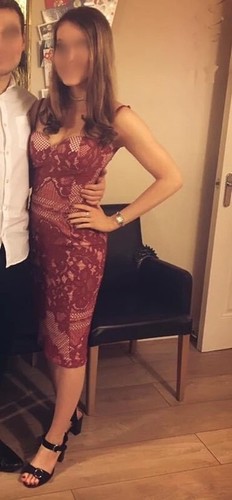 Pink Boutique Parisia Red and Nude Lace Midi Dress - Picture 3 of 5