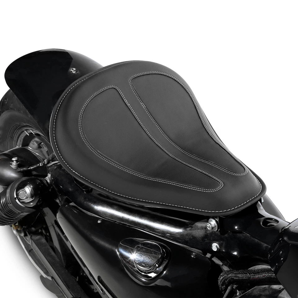 Black Driver Solo Seat Fit For Harley Sportster XL 1200 883 2004-2016 2010-2022 - Image 4 of 4