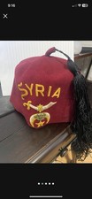 Vintage Maroon Red Fez Cap W/ Black Tassel - Syria