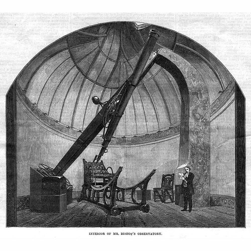 LONDON Interior of Mr Bishops Observatory at Twickenham - Antique Print 1869
