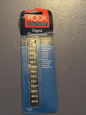 Aqua Culture Digital Aquarium Thermometer Fahrenheit Centigrade Scale Fish Tank