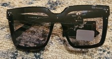 TRUE RELIGION Black Oversized Square Sunglasses Smoke Gray Lens TR57979