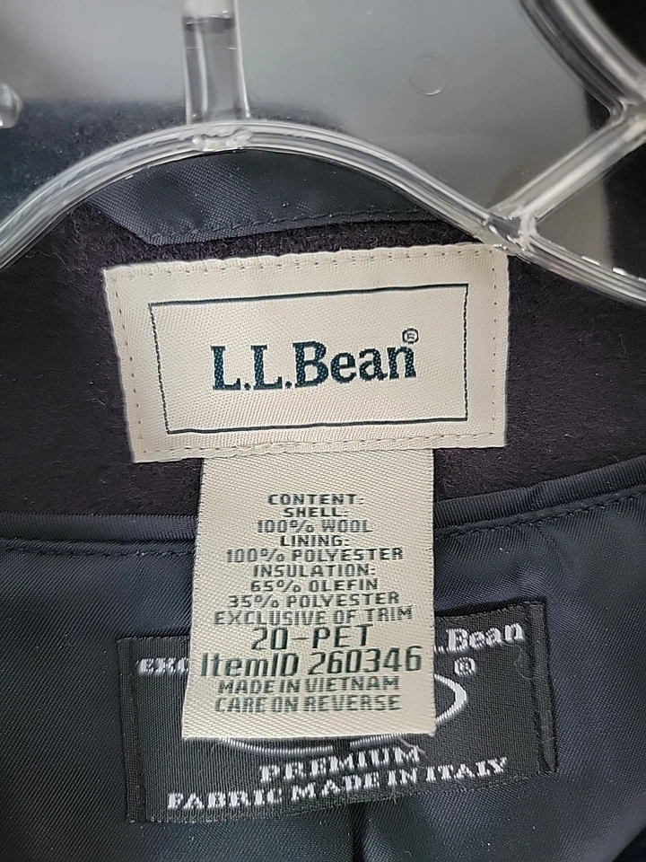 LL Bean Wool Blend Swing Coat Size 20 W Purple Button Up 3/4 Length $279 - Image 3 of 4