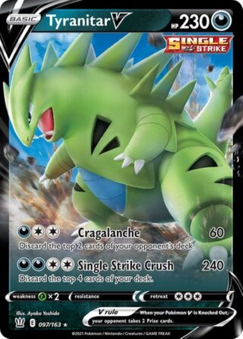 Tyranitar V - 097/163 - SWSH05: Battle Styles - Ultra Rare UR - Pokemon - NM