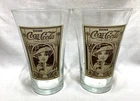 2 Vintage COCA COLA Flair Glasses Victorian Lady Design From Coke Archives Repro