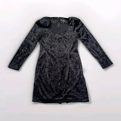 VALENTINO Abito vintage Jamie Brooke taglia M nero vellutato stravagante gotico strega anni 90