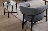 Design Sessel & Beistelltisch Japandi Stil Holz Modern Edel.