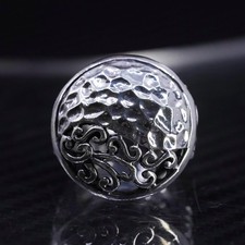 size 5, VTG southwestern sterling silver 925 handmade swirly hammered band ring