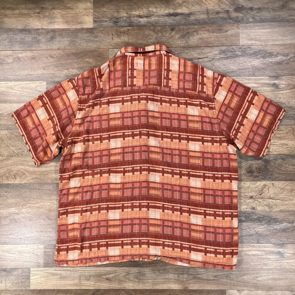 Pendleton Shirt Mens 2XL Red Plaid Short Sleeve 100% Silk Button Up XXL - Image 4 of 4