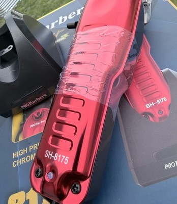 Pro barbers Hair Clipper Red with charge stand Machine Cordless Brand New