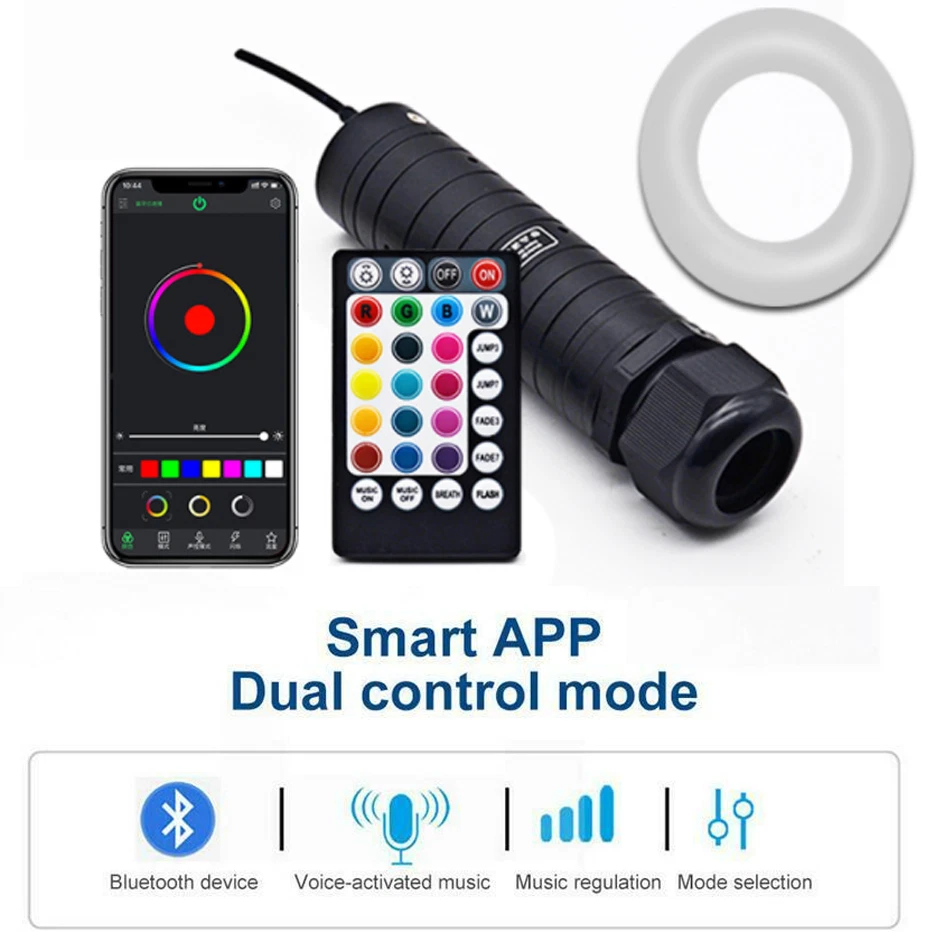 Kit de luces estrella techo techo coche 430X RGB LED fibra óptica Bluetooth APP Control Foto 2 de 4