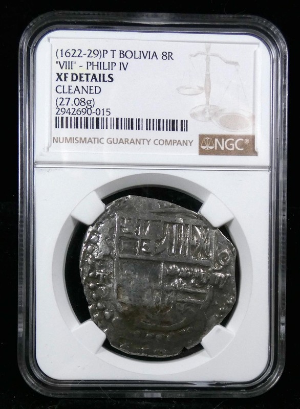 Bolivia (1622-29)P T 8 Reales. VIII Philip IV. Nuestra Senora De Atocha Shipwrec