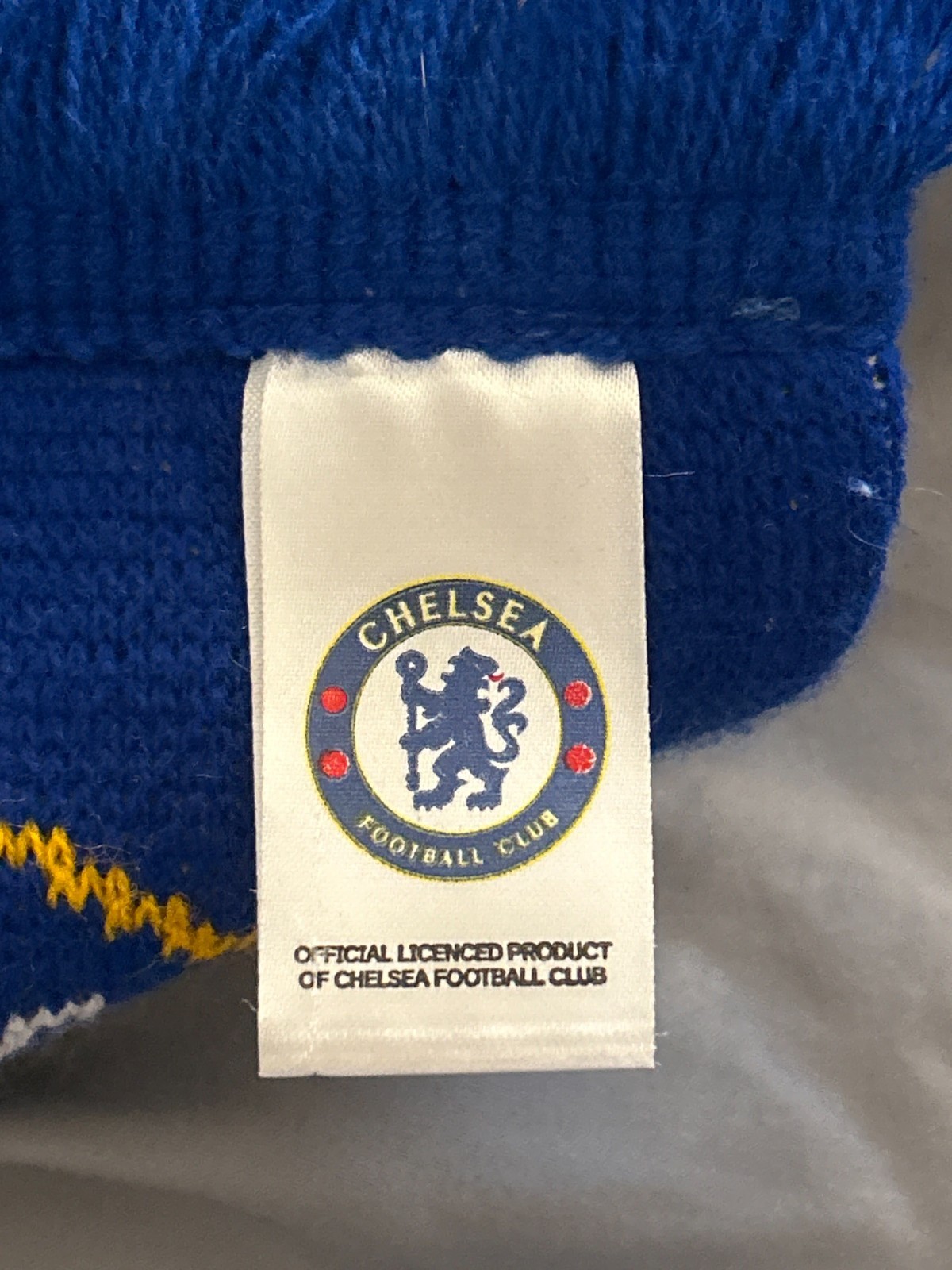 Chelsea Football Club Blue and White Stripe Knit Fan Scarf Made In UK ...