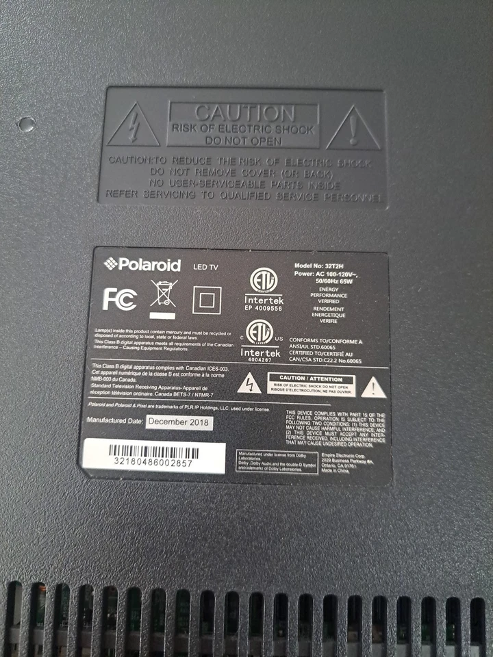 Polaroid 32 Inch TV LED HDTV Model 32T2H Preowned Tested Works Great - No Remote - Image 2 of 2