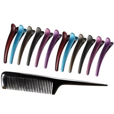 13 Pcs Hairdressing Partition Clamp Plastic Duckbill Hair Styling Clips