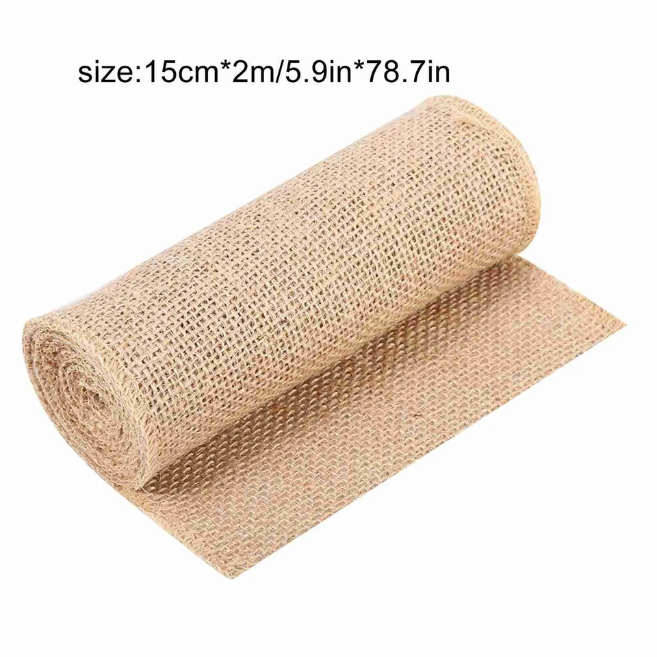 Chemin De Table Rustique En Toile De Jute Naturelle Ruban De Jute Pour Loisirs - Photo 2/4