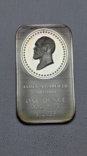 Vintage Madison Mint James A. Garfield Cameo 1 Ounce Silver Bar