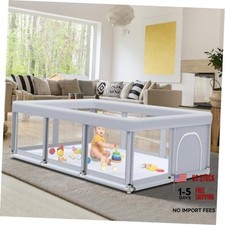 74" x 50" Baby Playpen - Baby Playard for Babies - Grey