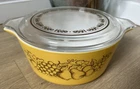 Pyrex Old Orchard 2 1/2 QT 475-B With Harvest Lid 475-C Vintage 1970s Yellow