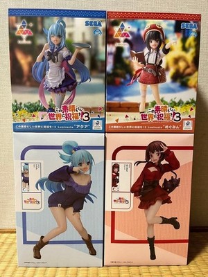 Konosuba Megumin Aqua Prize Figurenset 4 Stück Sammlerstück Anime Japan