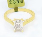 GENUINE 1.30 Cts WHITE  SAPPHIRE RING 10K YELLOW GOLD - Free Appraisal  - NWT — photo 4