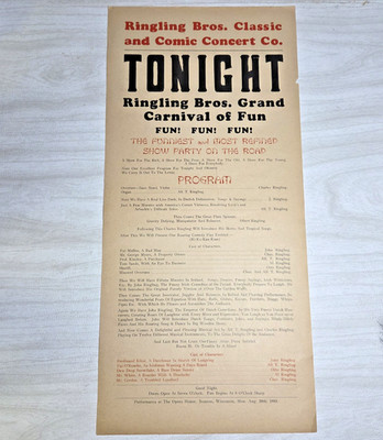 BARNUM & BAILEY 1920's PRESS Ad Flyers/Inserts RINGLING BROTHERS Circus Handbill