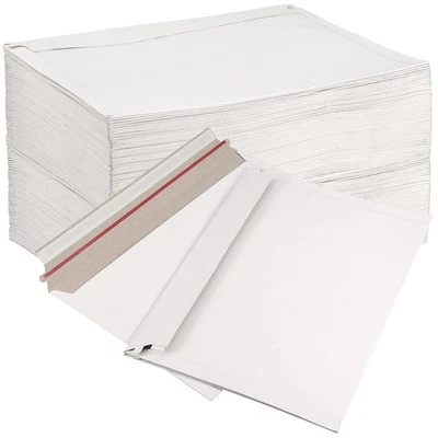Lot de 100 enveloppes autocollantes en carton manille blanc A4 C4 325 x 230 m... - Photo 1/4