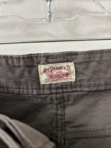 Levis Cargo Pants Mens Sz 38x32 Gray White Tab Jeans Tapered Denim Pockets - Picture 11 of 13
