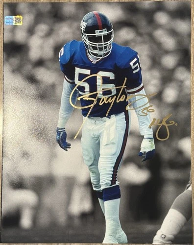 Lawrence Taylor signed GOLD autographed 11x14 photo Tristar Hologram COA
