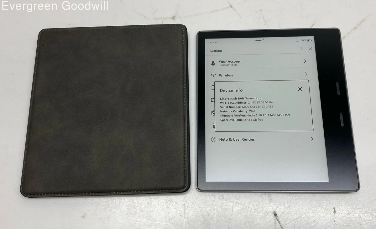 Amazon Kindle Oasis (9th Generation) 7 in - 8.9 in Screen eBook
