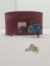 2006 Glass Menagerie Fritz & Floyd Purple Fish Tail 43 184 With Box