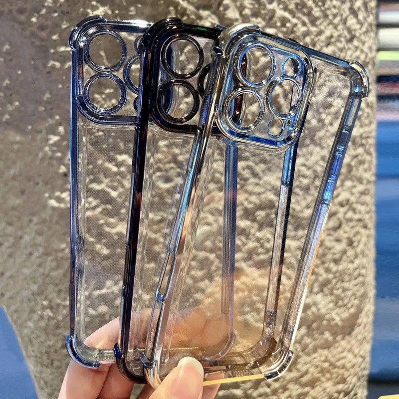 ShockProof Case For iPhone 16 Pro Max 15 14 13 12 11 Soft Plating Clear Cover - Image 3 of 4