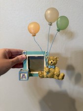 Vintage 1998 Burns of Boston Teddy Bear Balloon Baby Nursery Photo Frame