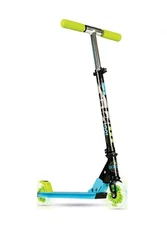 Madd Gear RIZE 100 Kids Light-Up Folding Scooter Blue/Green • Max Weight 143 lbs
