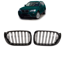 Kühlergrill Doppelsteg Schwarz Glanz passend für BMW X3 F25 X4 F26 14-17