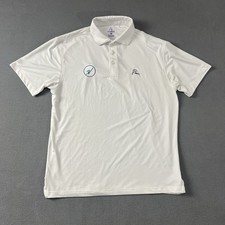 Rhoback Shirt Mens Medium White Golf Performance Stretch Short Sleeve Casual