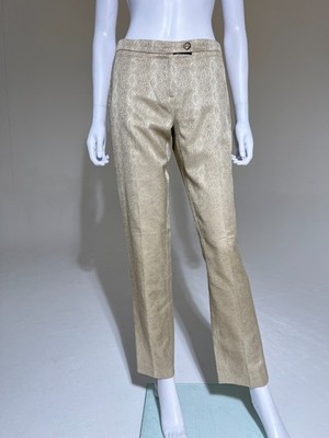 Roberto Cavalli Y2K Hose in Schlangenoptik schimmernd beige IT42
