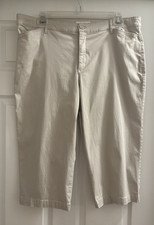 Gloria Vanderbilt Khaki Beige Capri Pants Women’s 18 Cotton Stretch
