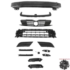 13PC For Jetta 2015-18 Grille Mesh Bumper Reinforcement Support Bracket Trim Kit