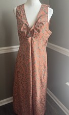 $138 NWT Madewell Stephanie Twist-Front Boho Vibe Midi Dress Floral Print 8