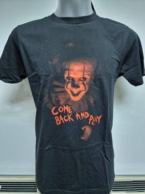 IT Chapter 2 Pennywise 100% cotton print geek Black T-Shirt Unisex UK Size S