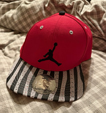 Jordan Jumpman Red Snapback Hat Adjustable Striped Brim Unisex Adults one size