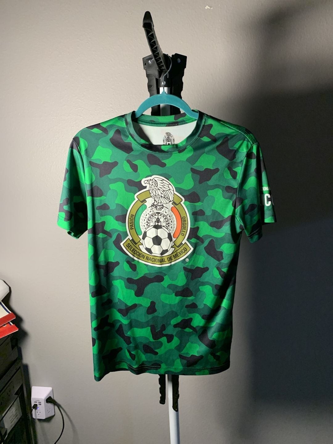 Seleccion Nacional De Mexico Green Camo Soccer T-Shirt