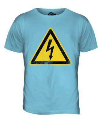 HIGH VOLTAGE SIGN MENS T-SHIRT TEE TOP GIFT ROAD SIGN WARNING