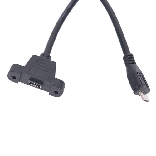 Micro USB 2.0 Male to Female connector Adapter Cable With Panel Mount HoleEy3 - 第 1/12 張圖片