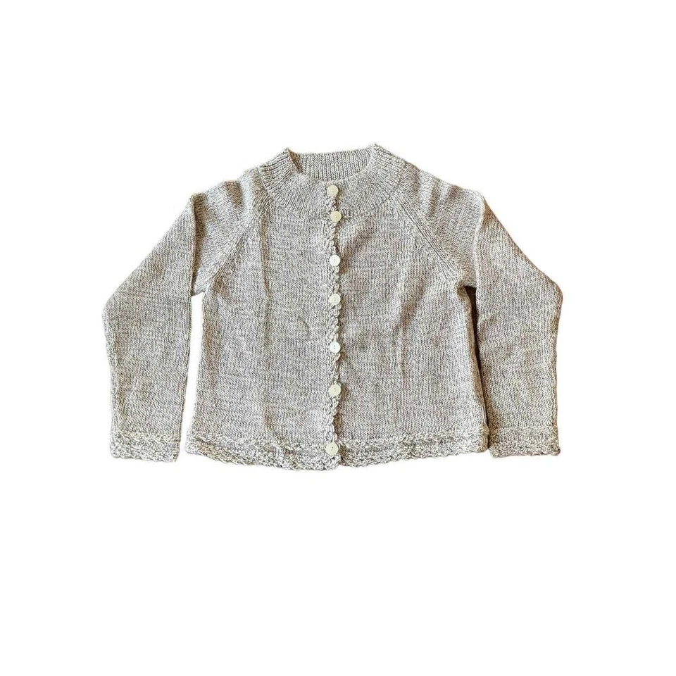 Woolrich Stone Heather Cardigan Wool Alpaca Cottage Core Fairisle Rich Preppy - Image 2 of 4