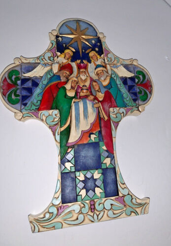 Targa croce presepe JIM SHORE Heartwood Creek ENESCO "ECCO IL SALVATORE" - Foto 7 di 12